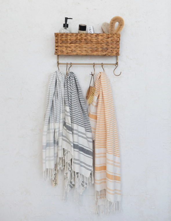 Turkish Striped Bath Towel, Feathered Farmhouse