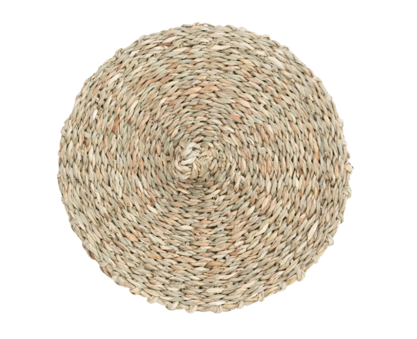 Seagrass Basket + Lid, Feathered Farmhouse