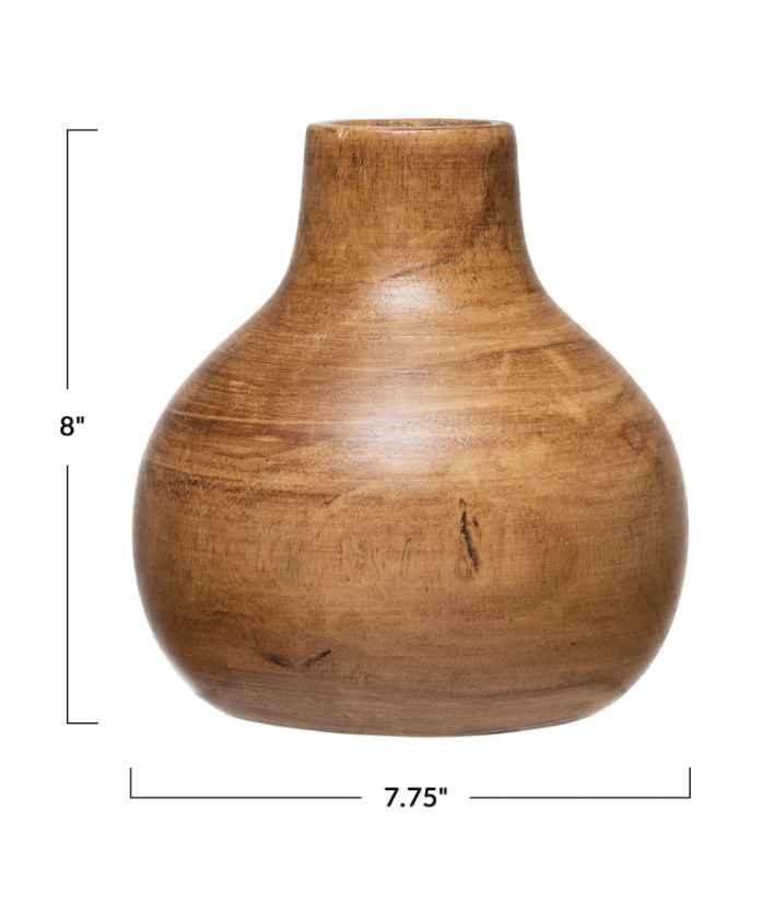 Paulownia Wood Vase, Feathered Farmhouse