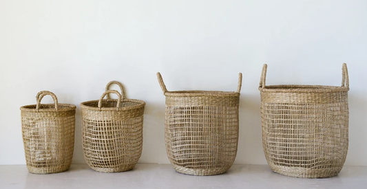 Hand-Woven Baskets, Feathered Farmhouse