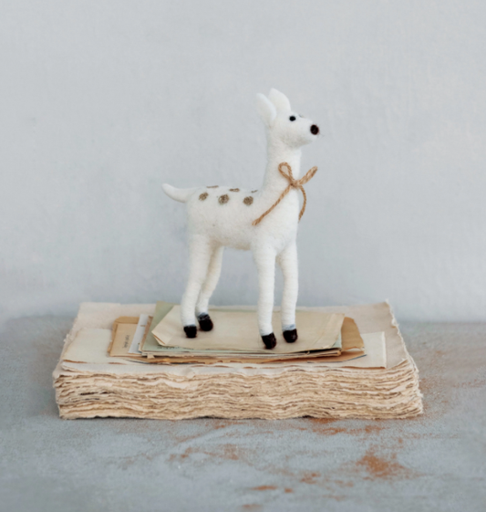 Wool Felt Deer, Feathered Farmhouse