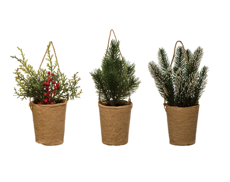 Christmas Greenery + Paper Pot, Feathered Farmhouse