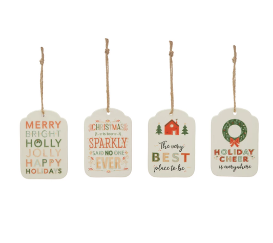 Holiday Tag Ornaments, Feathered Farmhouse