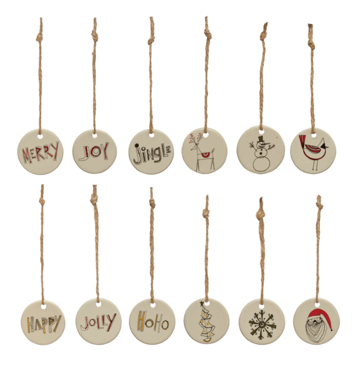 Holiday Tag Ornaments, Feathered Farmhouse