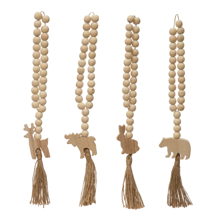 Animal Wood Beads, Feathered Farmhouse