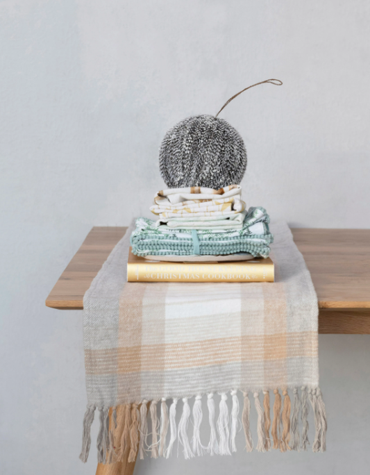 Flannel Table Runner, Feathered Farmhouse