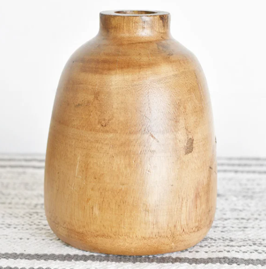 Wood Vase, Feathered Farmhouse