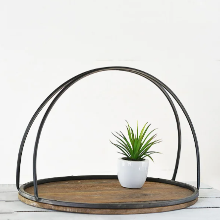 Oval Industrial Server, Feathered Farmhouse