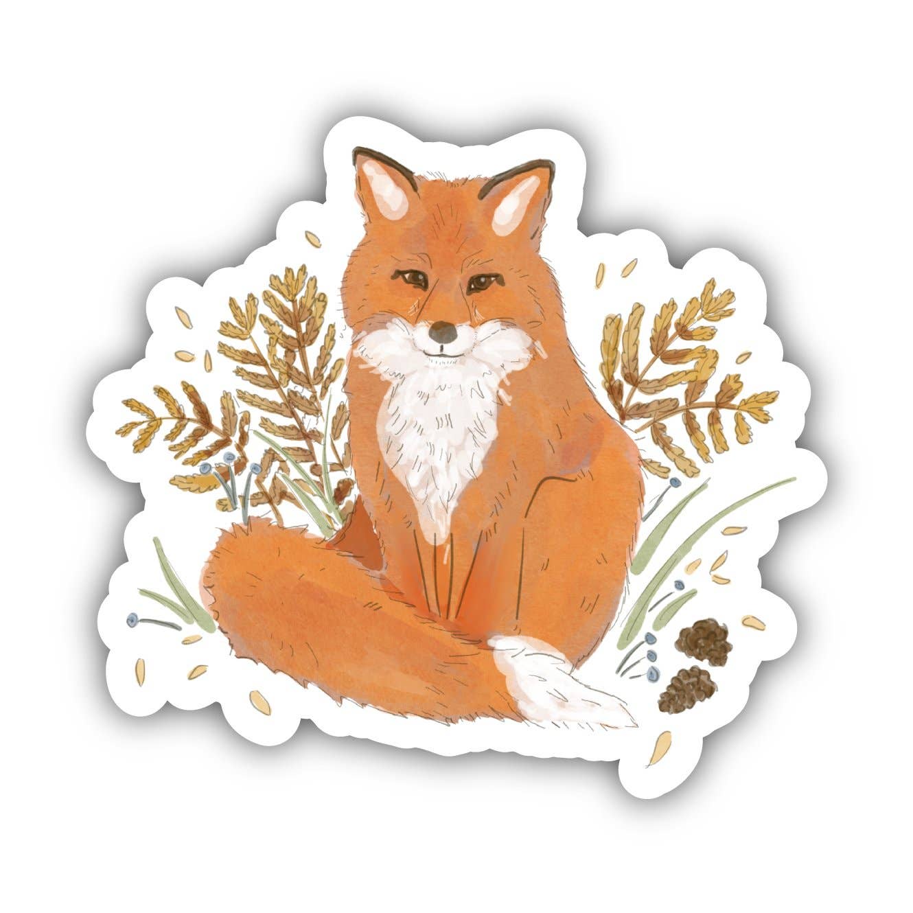 Orange Fox Fall Sticker