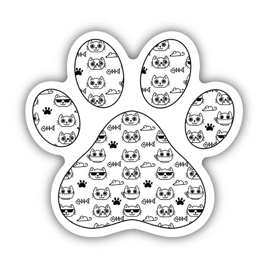 Cat Pattern Paw Print Sticker
