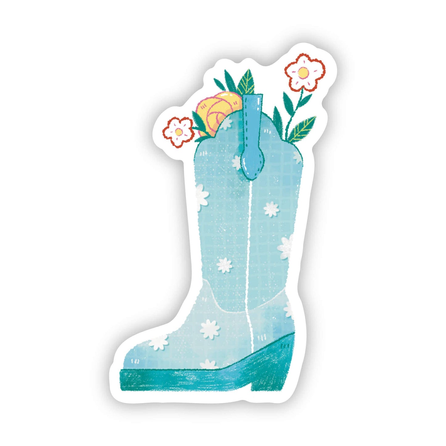 Blue Bouquet Cowgirl Boot Sticker