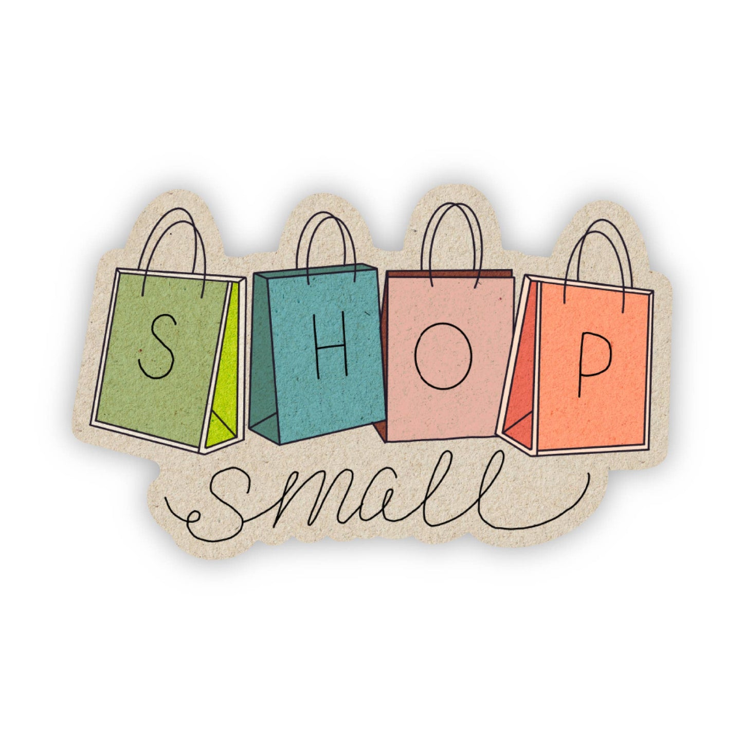 "Shop Small" Shopping Bag Sticker