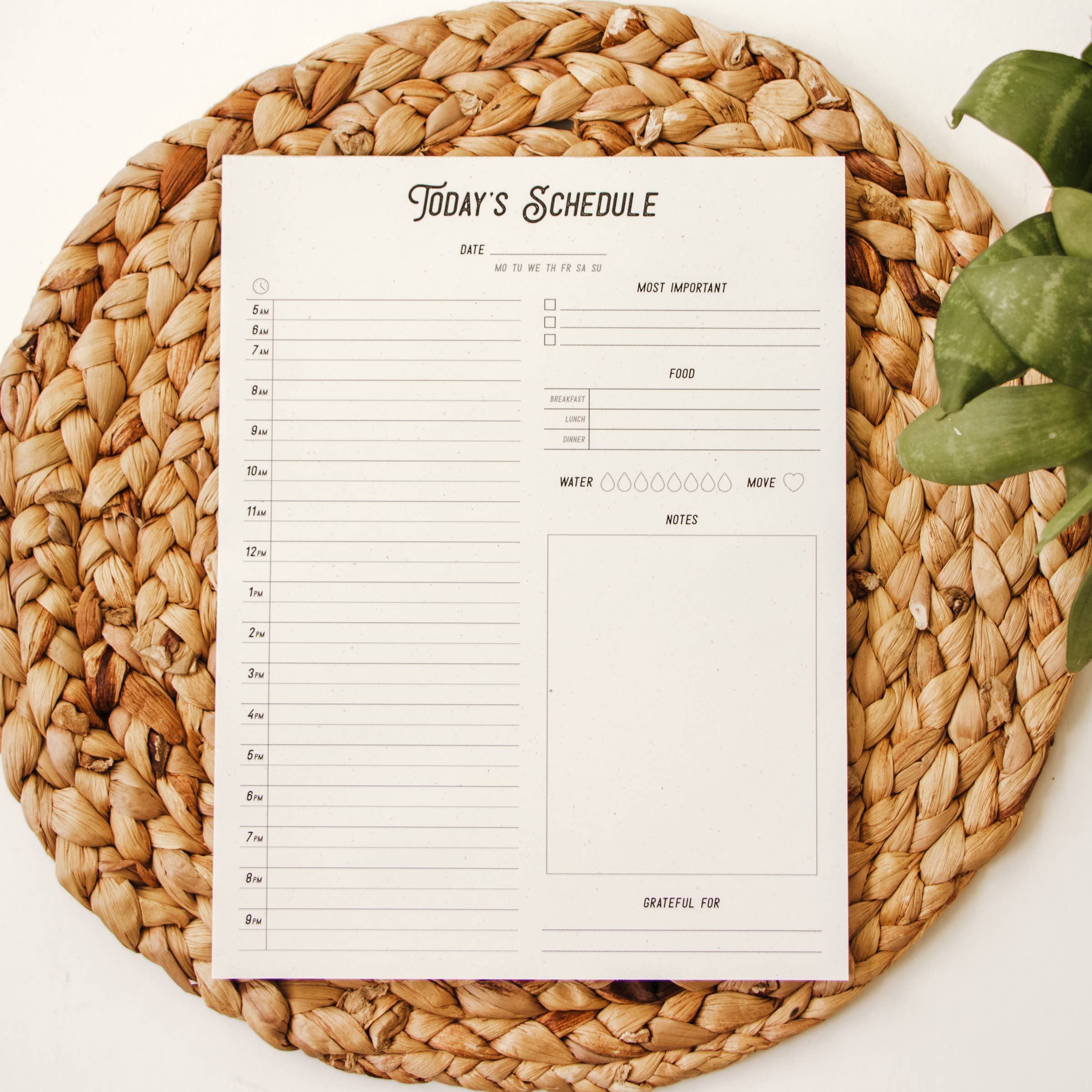 Daily Schedule Notepad – The Feathered Farmhouse