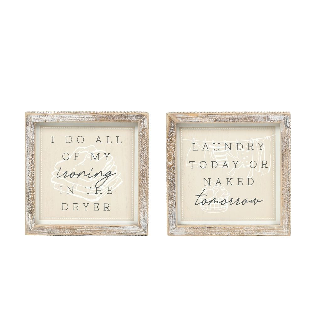 Iron + Laundry Reversible Sign, The Feathered Farmhouse