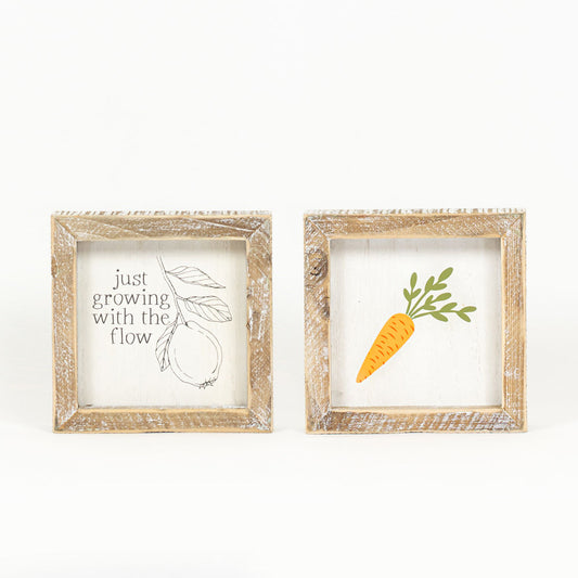 Growing + Carrot Reversible Sign, The Feathered Farmhouse
