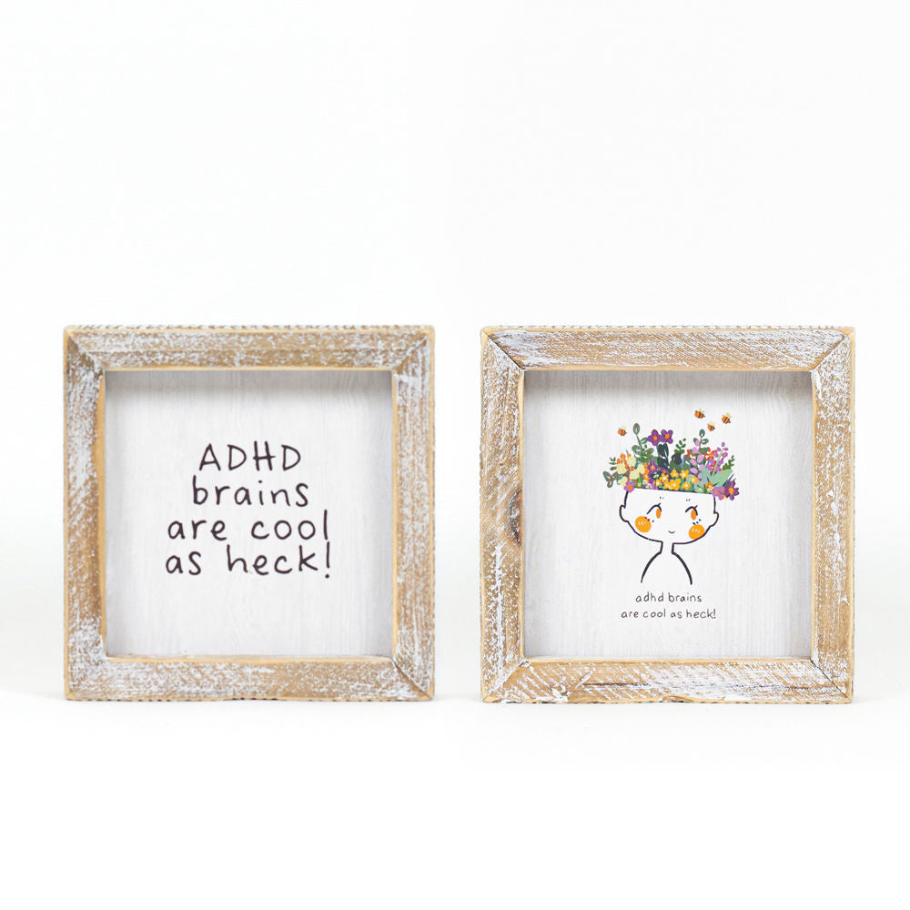 Reversible ADHD Sign, The Feathered Farmhouse