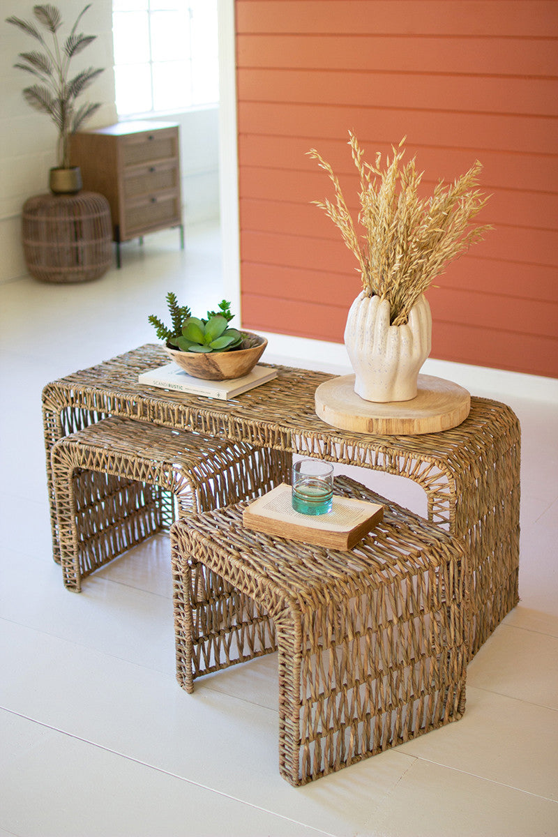 Open Weave Coffee Table, The Feathered Farmhouse