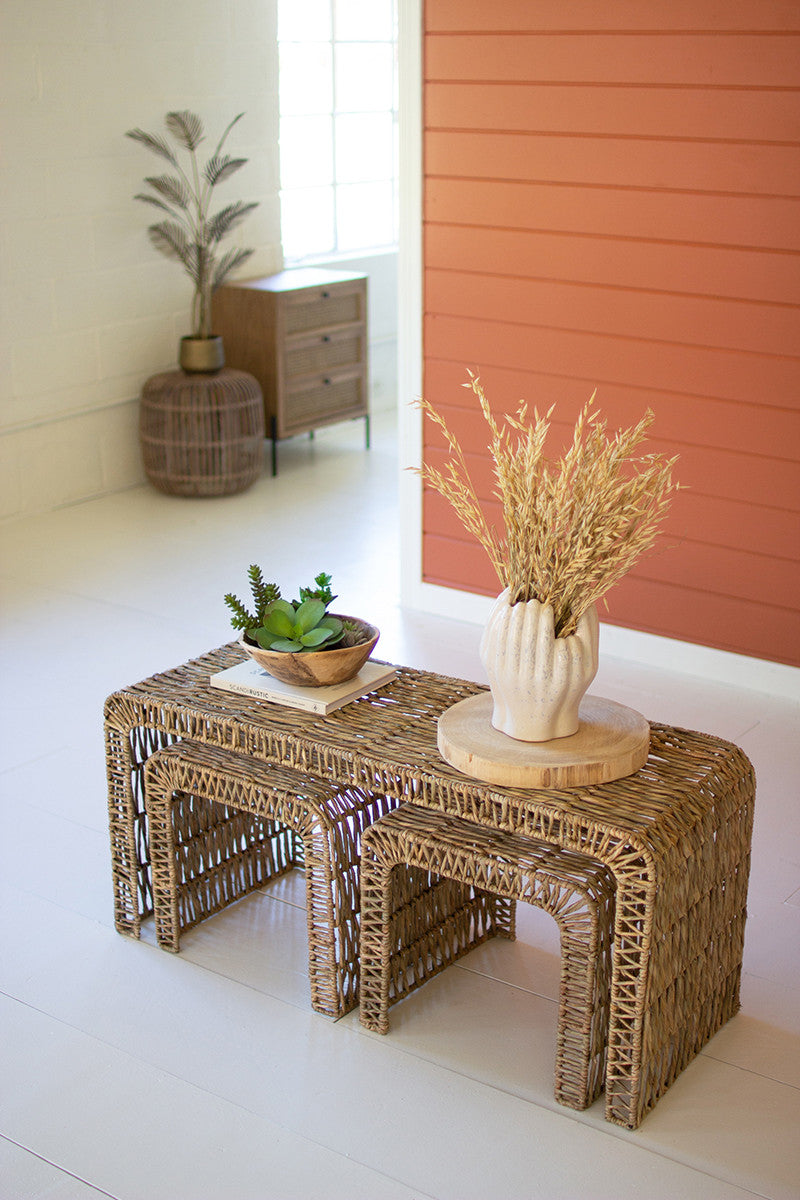 Open Weave Coffee Table, The Feathered Farmhouse