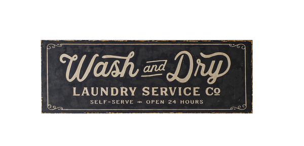 Wash + Dry Sign, Feathered Farmhouse