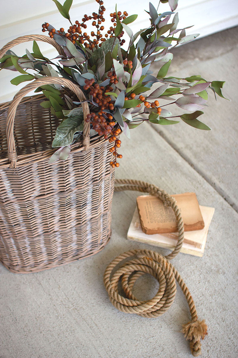 Oval Wicker Baskets, Feathered Farmhouse