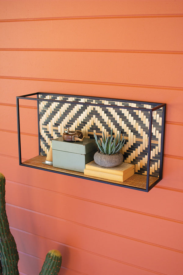 Woven Cane Wall Shelf, The Feathered Farmhouse The Feathered Farmhouse