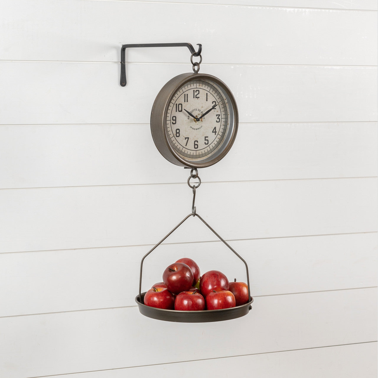 Grey Metal Hanging Scale Clock, The Feathered Farmhouse