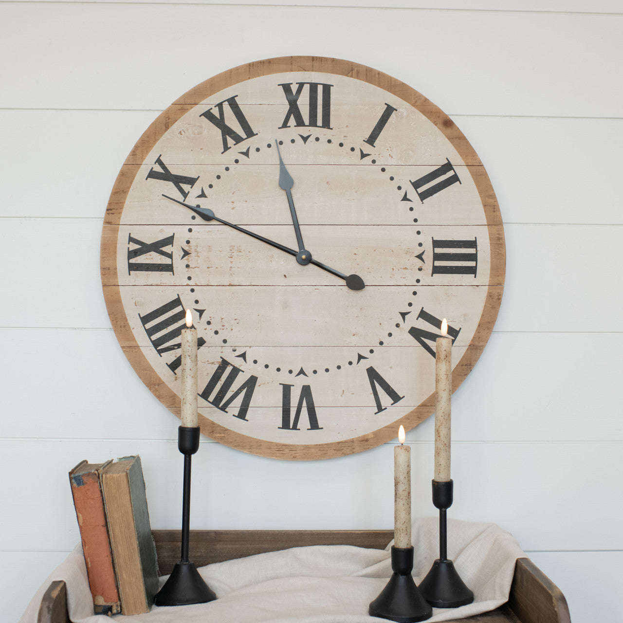 Neutral Wall Clock, The Feathered Farmhouse