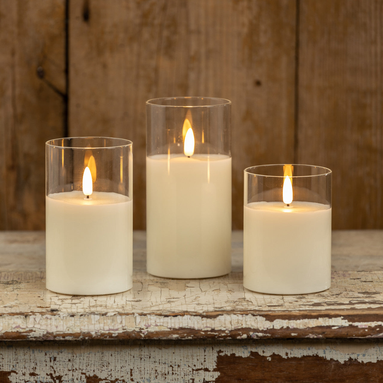 Glass Flame Candle, The Feathered Farmhouse
