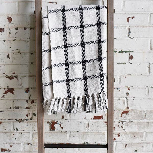 Black + White Cross Throw