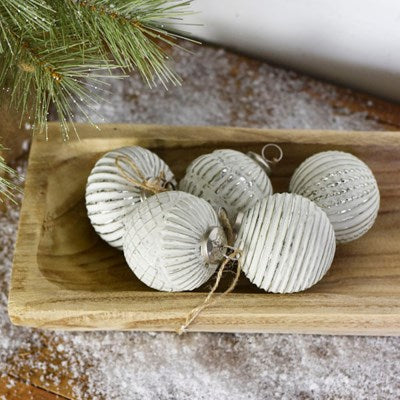 Antique White Christmas Ornaments, Feathered Farmhouse