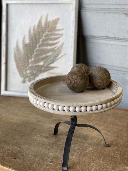 Beaded Tillery Pedestal , The Feathered Farmhouse