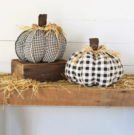 checkered pumpkin Feathered Farmhouse