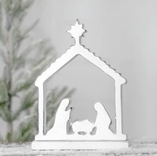 White Wood Nativity, Feathered Farmhouse