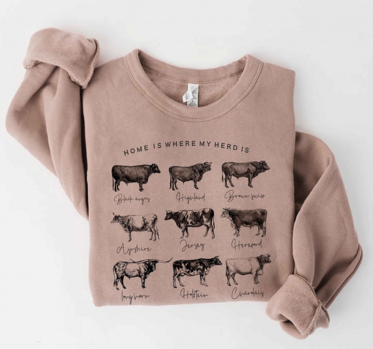 Home is Where My Herd Is Sweatshirt, The Feathered Farmhouse