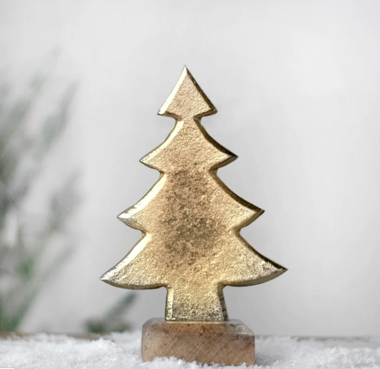 Gold Tree on Wood Base, The Feathered Farmhouse