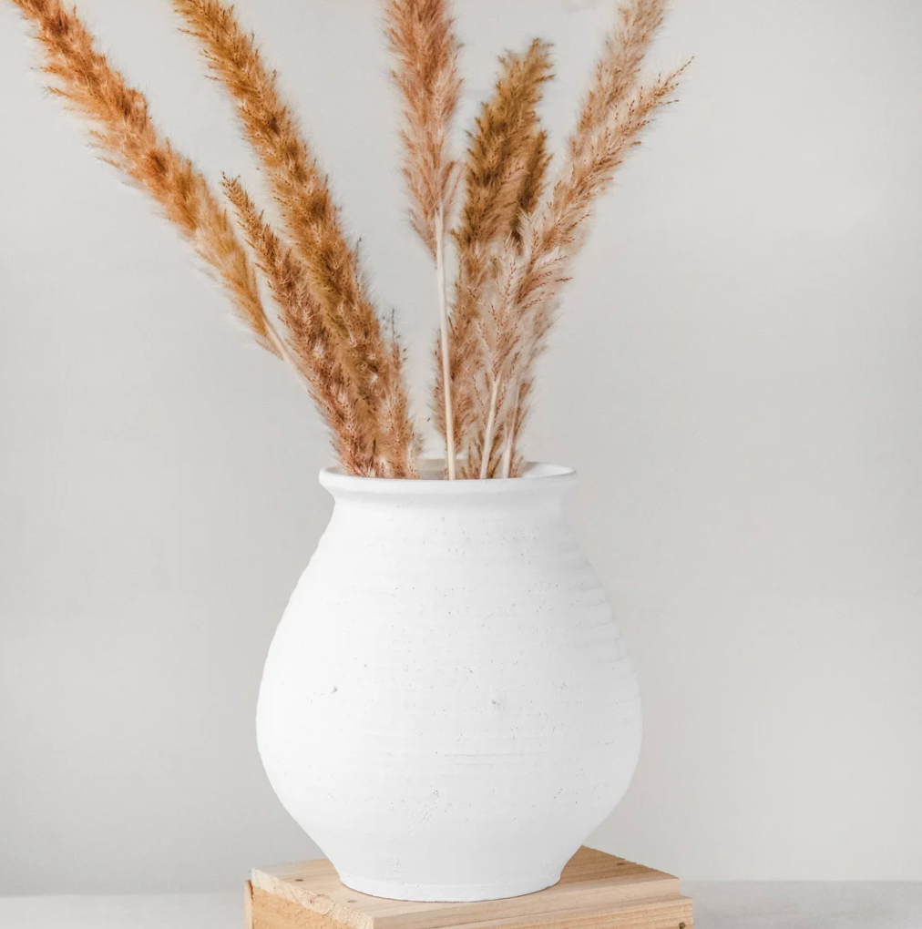 White Clay Vase, The Feathered Farmhosue