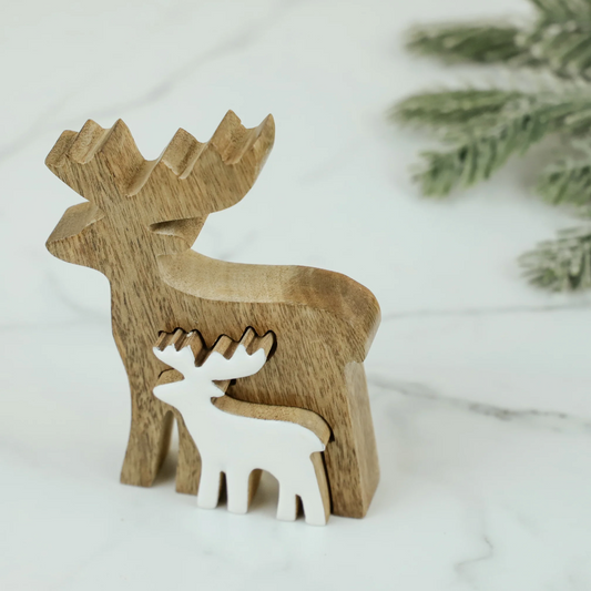 Wood Deer Cutout, The Feathered Farmhouse