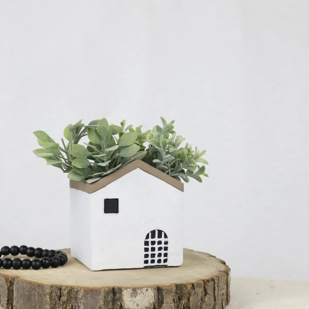 Cement House Planter, The Feathered Farmhouse