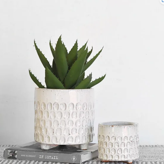 White Dot Pattern Planter, The Feathered Farmhouse