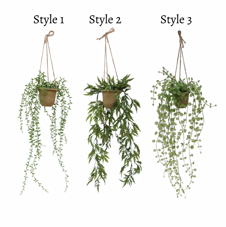 Hanging Faux Ivy + Succulent, The Feathered Farmhouse