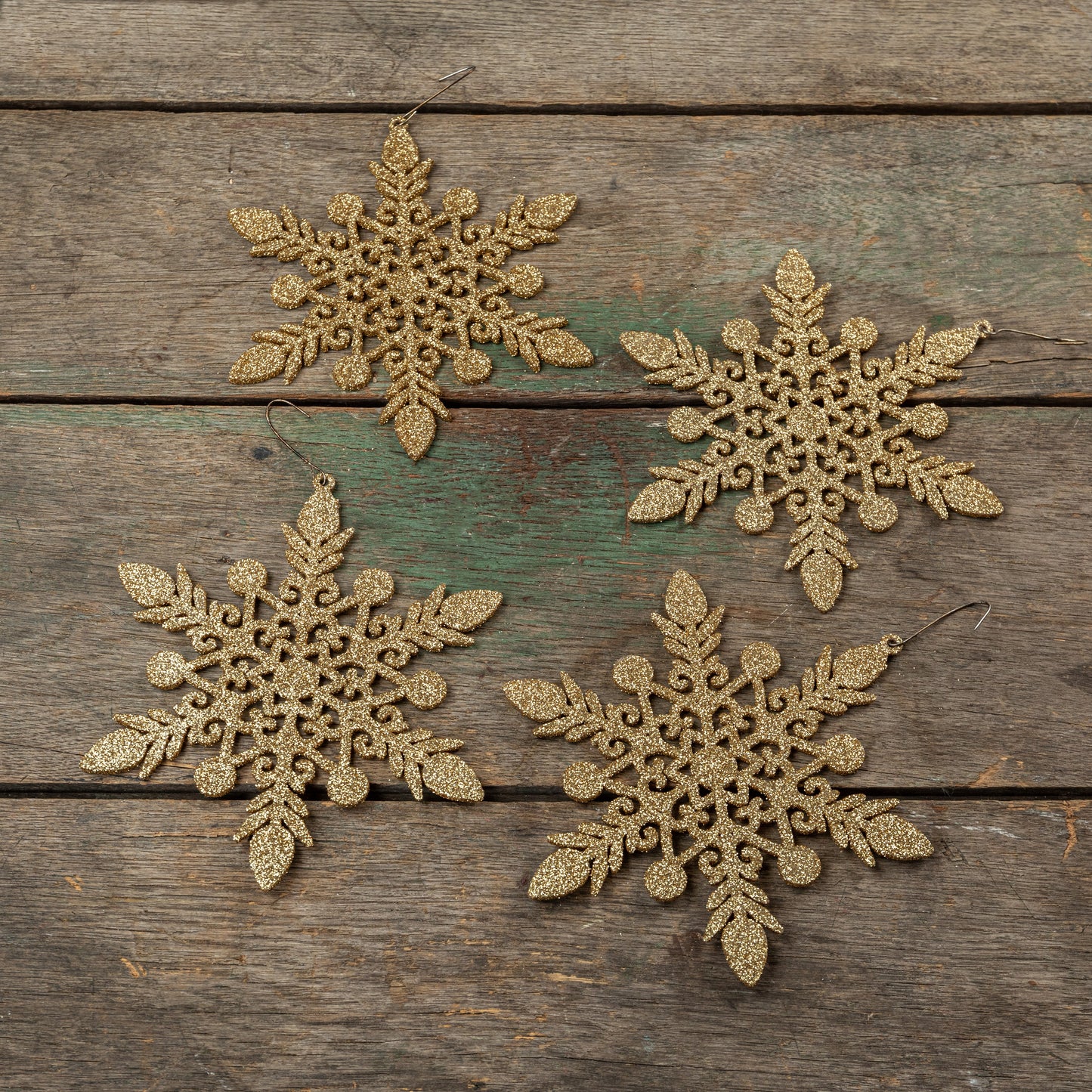 Gold Snowflake Ornaments, The Feathered Farmhouse