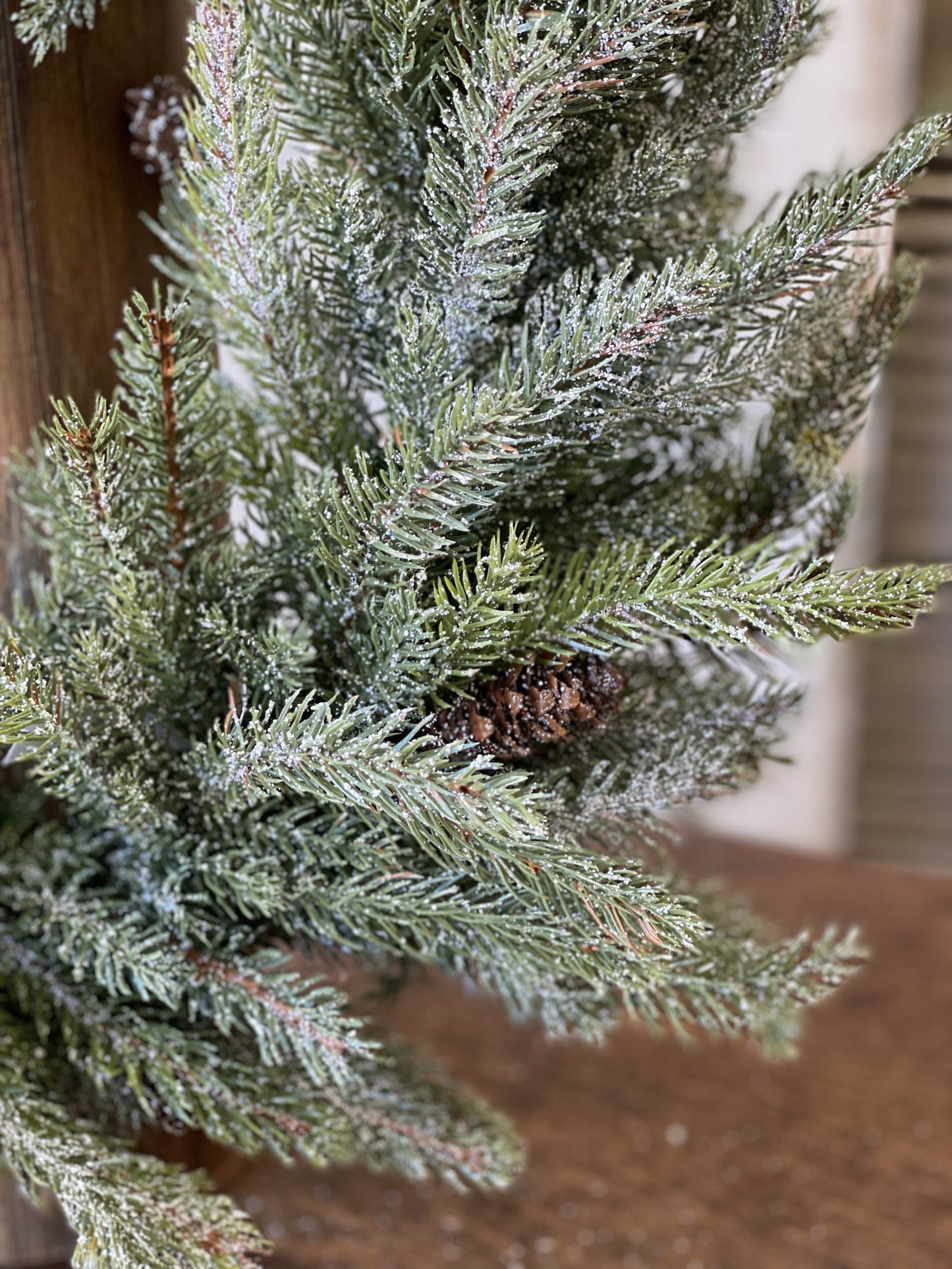 Frosted White Spruce Wreath, The Feathered Farmhouse