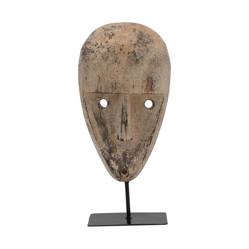 Hand-Carved Wood Mask, The Feathered Farmhouse