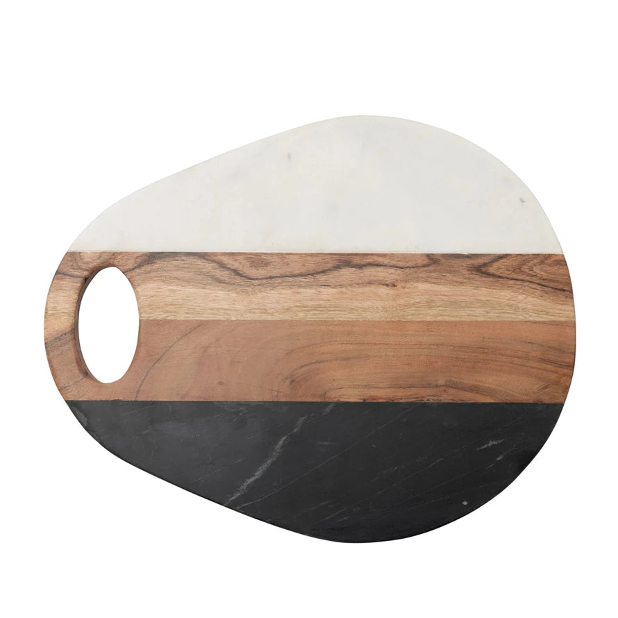 Marble + Acacia Wood Cutting Board, The Feathered Farmhouse