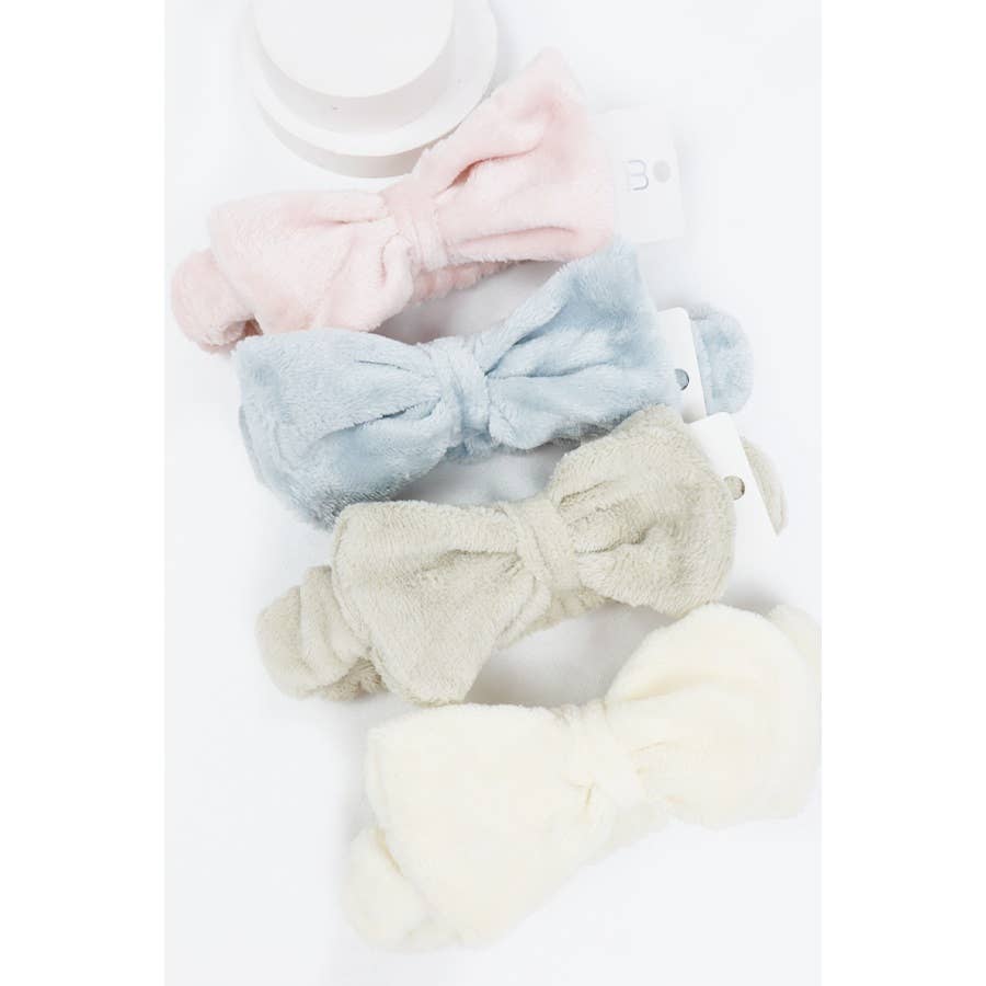 Solid Terry Bow Spa Headband, The Feathered Farmhouse