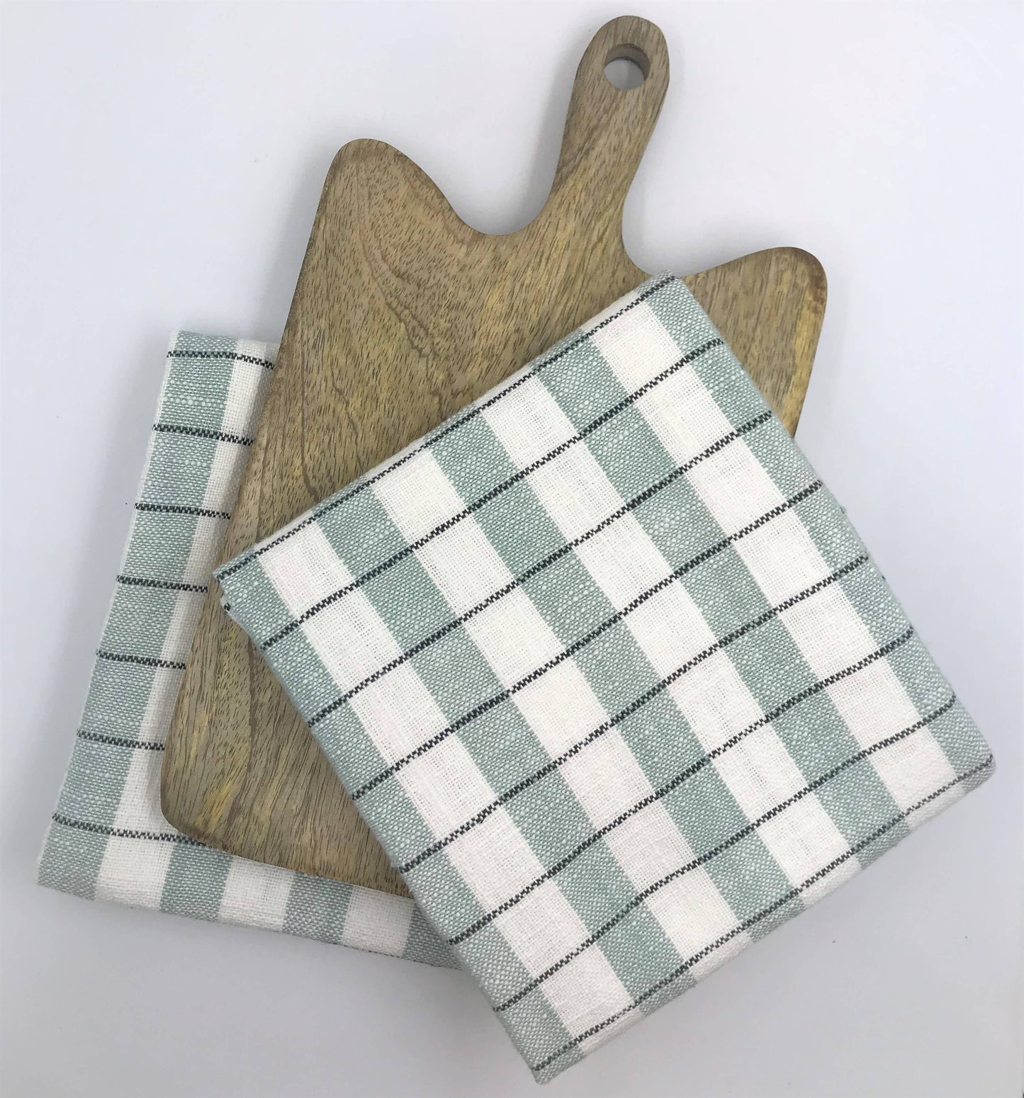 Kitchen Towels + Wooden Chopping Board Set