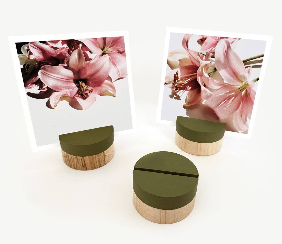 Olive Green Dipped Round Photo Holder