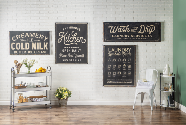 Wash + Dry Sign, Feathered Farmhouse