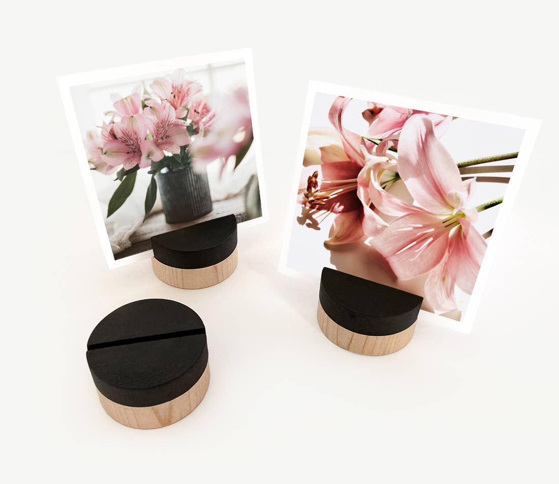 Black Dipped Round Photo Holder