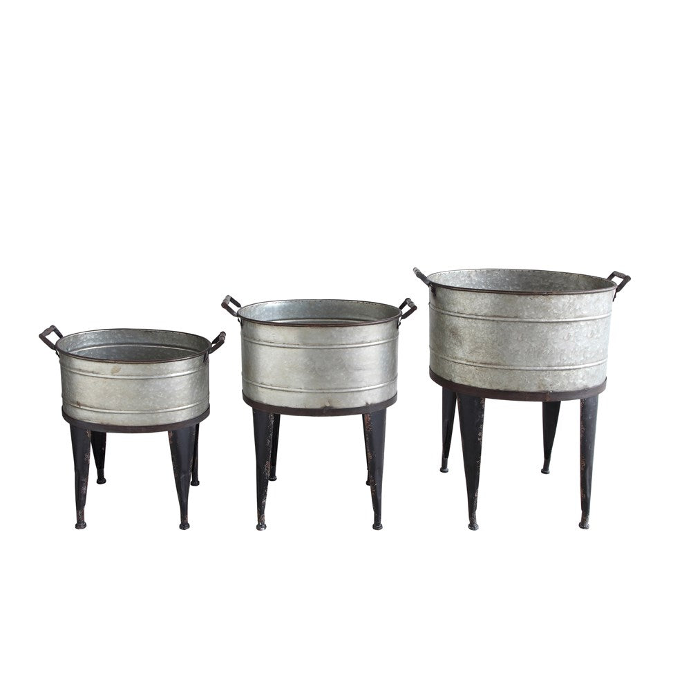 Metal Buckets/Planters with Handles